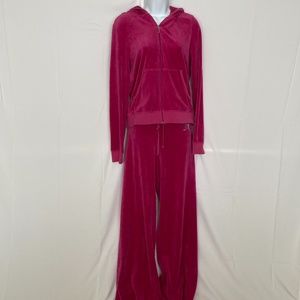 Juicy Couture Pink Velour Track Suit Sz XL